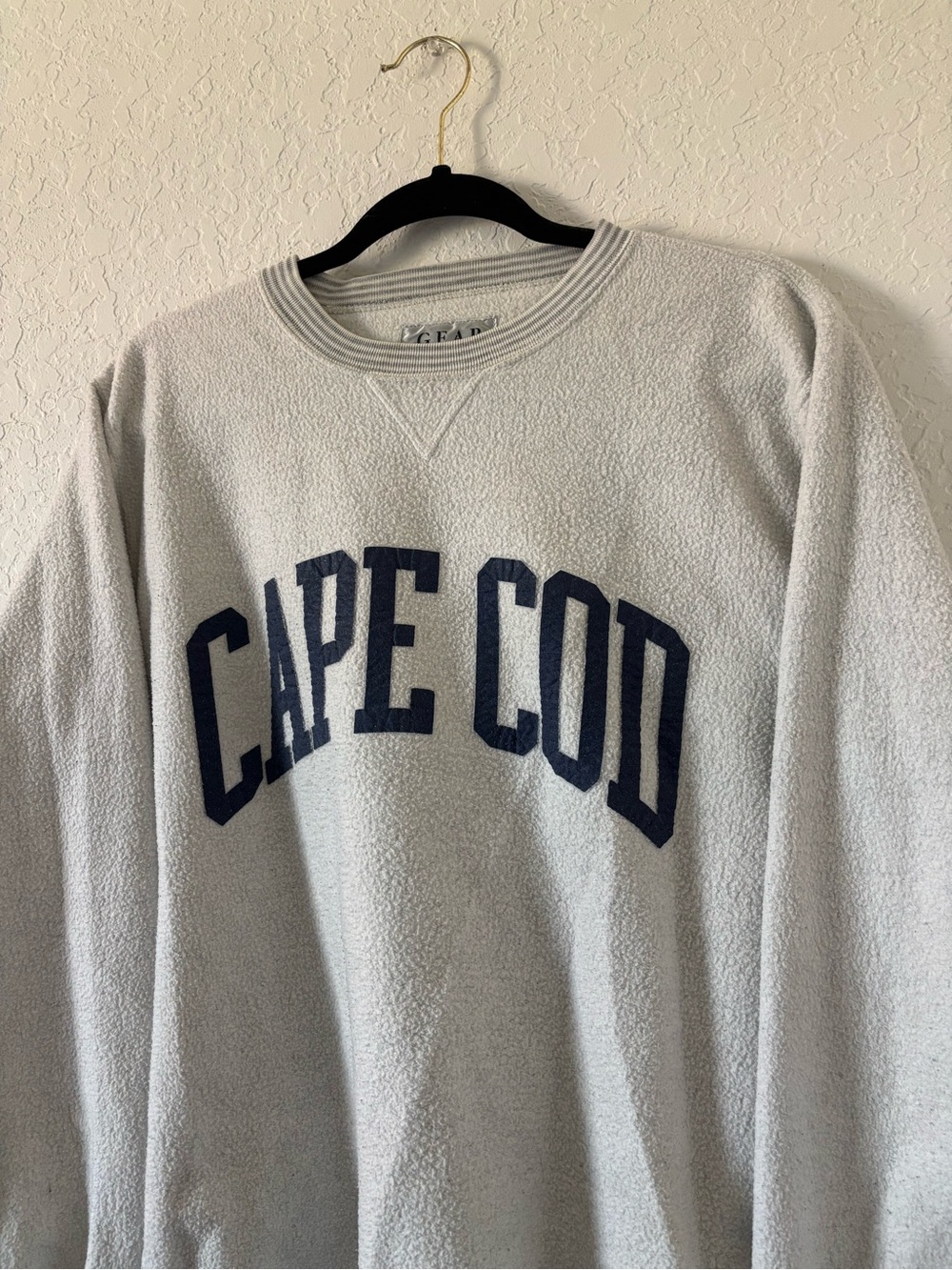 Vintage Gear For Sports Cape Cod Crewneck Sweatshirt Gray Navy Spell Out Size M